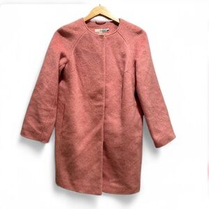 Boden Wool Mohair‎ Pink Peacoat Jacket Size 6 Petite Preppy Outerwear Womens